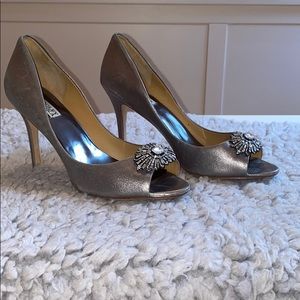 Badgley Mischka Silver Heels